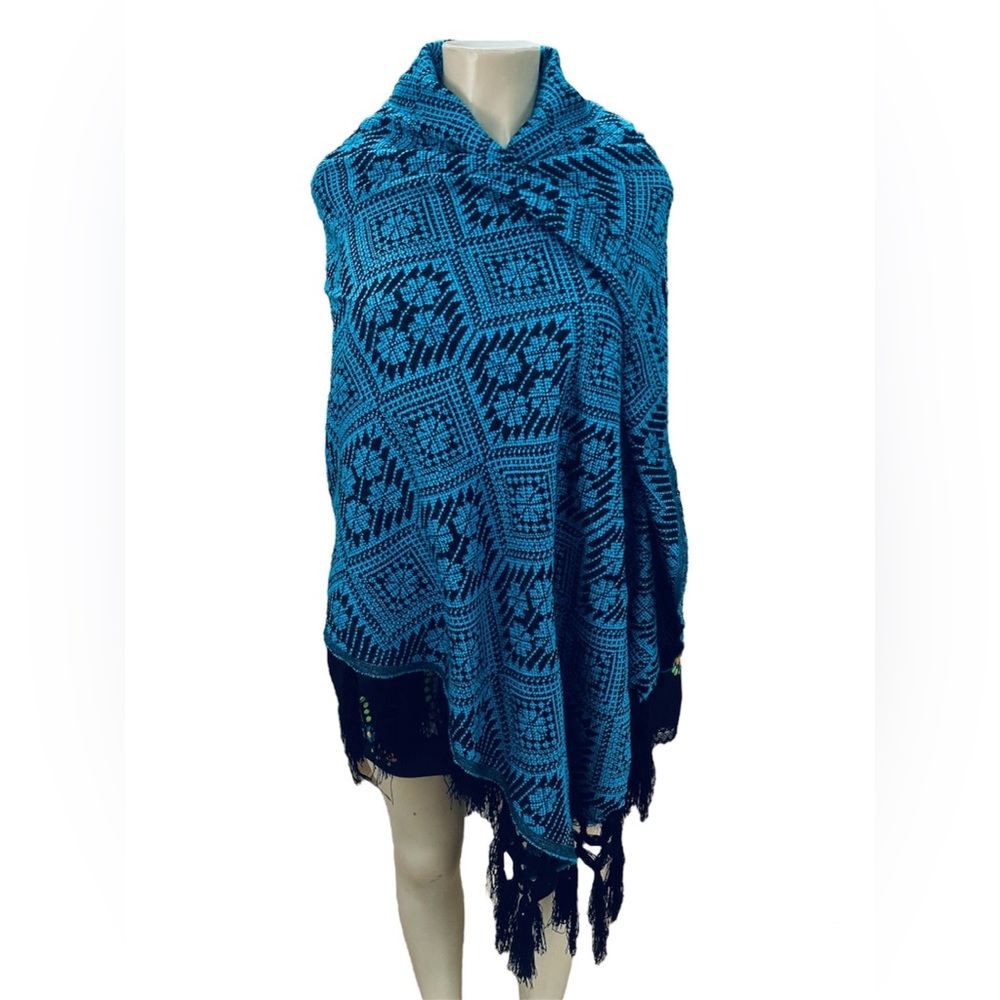 Mexican Maxi Scarf & Shawl Blue